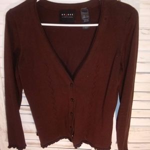 Brown button sweater